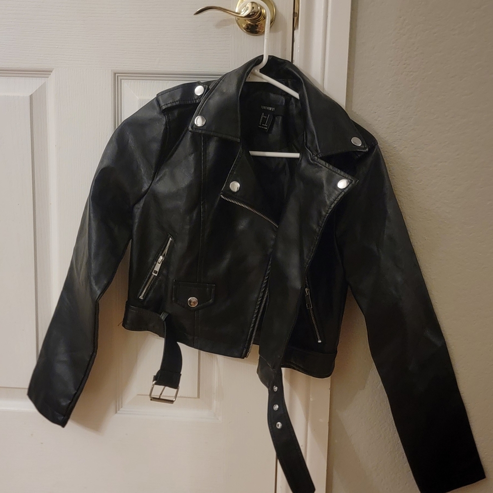 Forever 21 Black Leather Biker Jacket